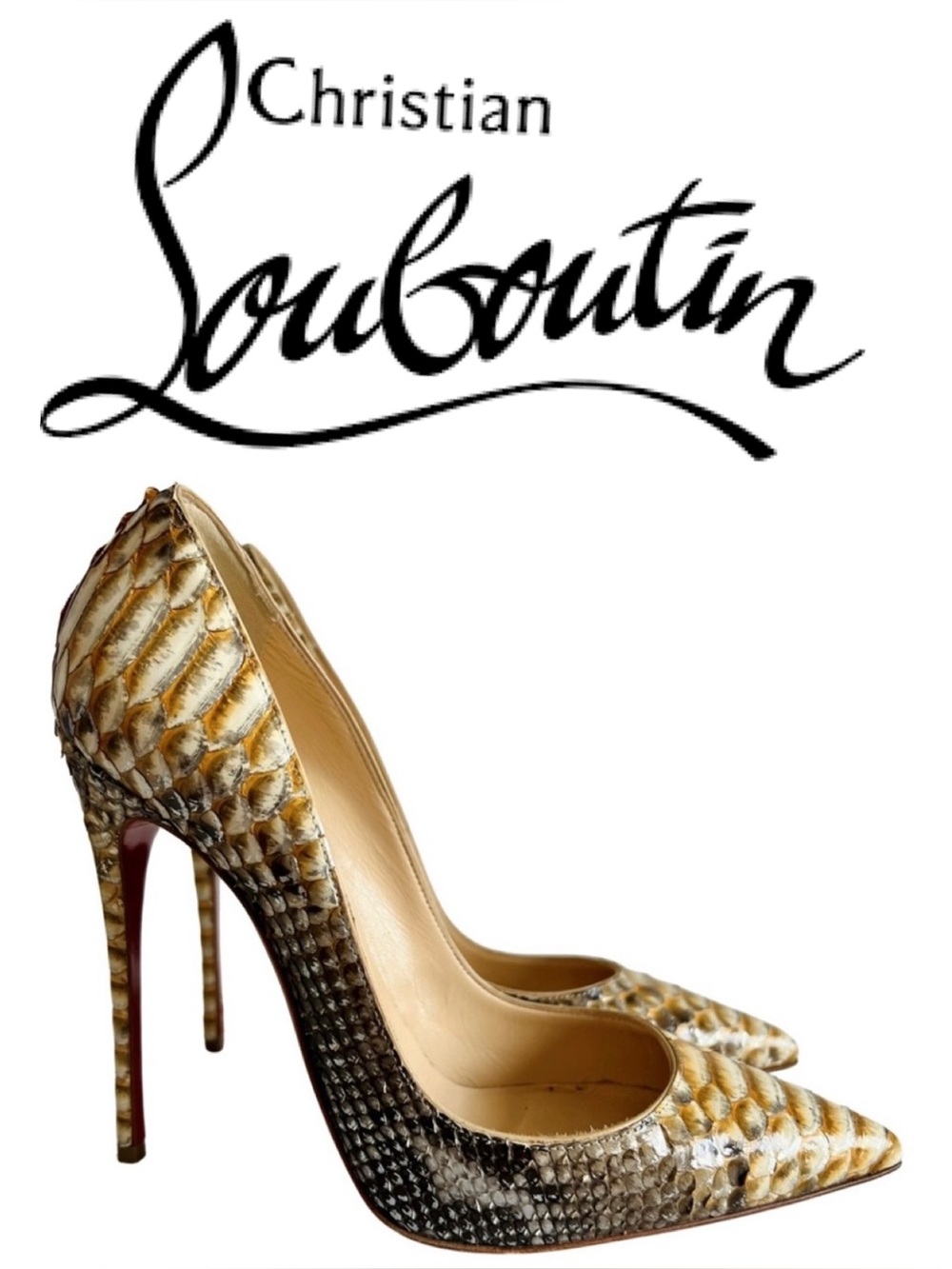 Christian Louboutin So Kate Python Heels 37,5